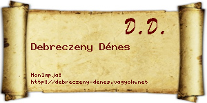 Debreczeny Dénes névjegykártya