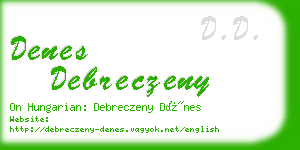 denes debreczeny business card